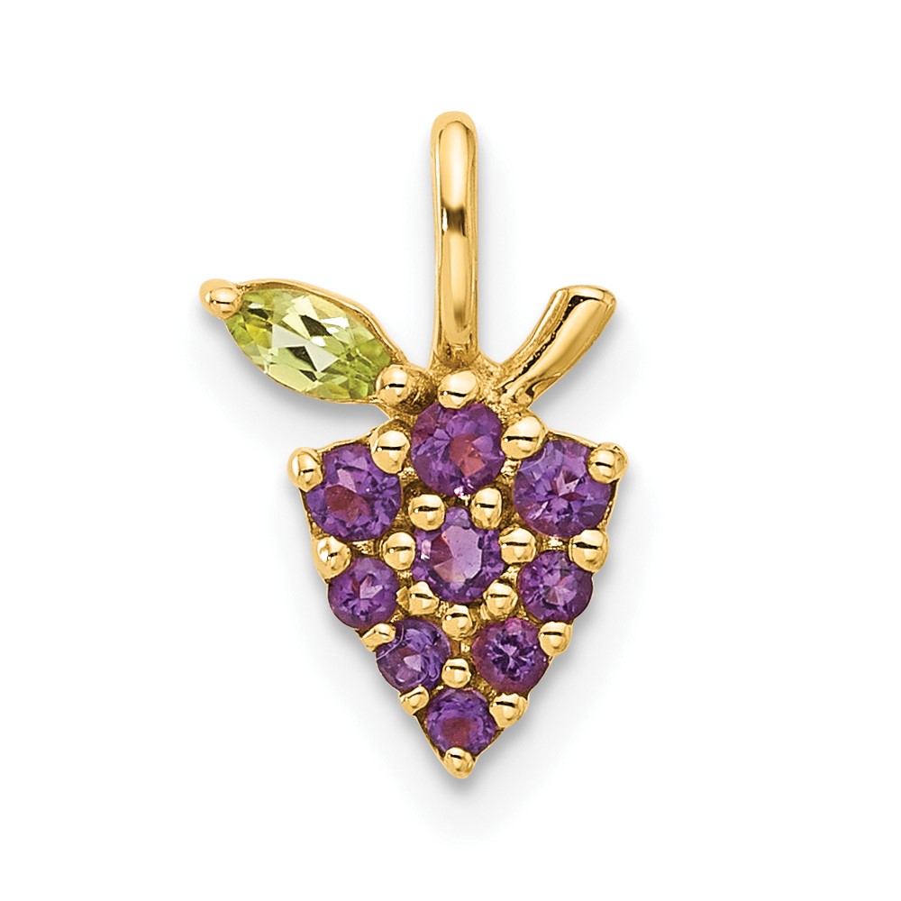 SF3069P.jpg 14K Amethyst and Peridot Grapes Pendant - Image 1
