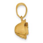 14k Brushed Rose Flower Pendant - Image 2