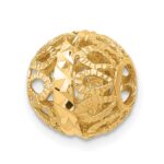 14k Diamond-cut Filigree Ball Chain Slide