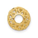 14k Diamond-cut Filigree Ball Chain Slide - Image 4