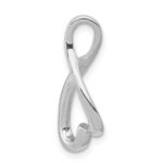 14k White Gold Polished Slide Fits up to 2mm Regular/4mm Fancy or Reversible Omega - Image 2