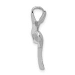 14k White Gold Polished Slide Fits up to 2mm Regular/4mm Fancy or Reversible Omega - Image 2