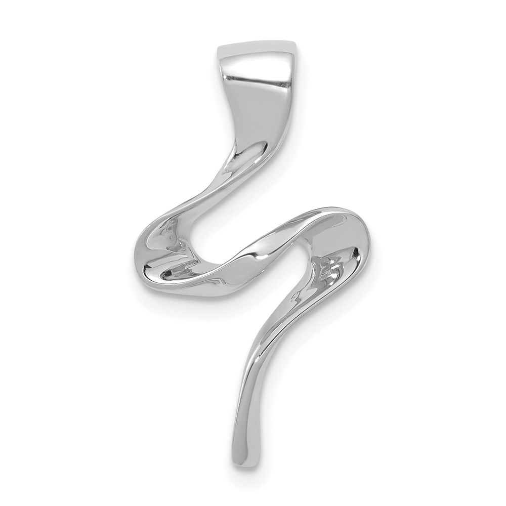 SLW13.jpg 14k White Gold Polished Slide Fits up to 2mm Regular/4mm Fancy or Reversible Omega - Image 1