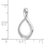 14k White Gold Polished Slide Fits up to 2mm Regular/4mm Fancy or Reversible Omega - Image 3