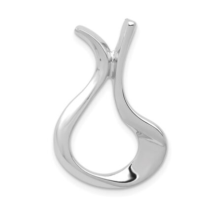 14k White Gold Polished Slide Fits up to 2mm Regular/3mm Fancy or Reversible Omega
