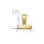 14k Small Brushed Diamond-cut Top Charm - Image 4