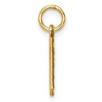 14k Small Brushed Diamond-cut Number 0 Charm - Image 2