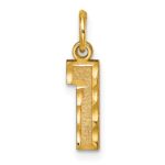 14k Small Brushed Diamond-cut Number 1 Charm