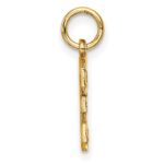 14k Small Brushed Diamond-cut Number 3 Charm - Image 2