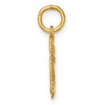 14k Small Brushed Diamond-cut Number 6 Charm - Image 2