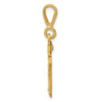 14k Small Brushed Diamond-cut Number 10 Charm - Image 2