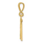 14k Small Brushed Diamond-cut Number 11 Charm - Image 2