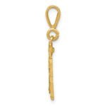 14k Small Brushed Diamond-cut Number 13 Charm - Image 2