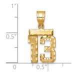 14k Small Brushed Diamond-cut Number 13 Charm - Image 3