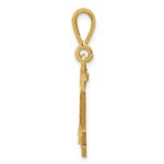 14k Small Brushed Diamond-cut Number 14 Charm - Image 2
