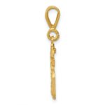 14k Small Brushed Diamond-cut Number 15 Charm - Image 2