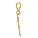 14k Small Brushed Diamond-cut Number 16 Charm - Image 2
