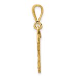 14k Small Brushed Diamond-cut Number 17 Charm - Image 2