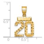 14k Small Brushed Diamond-cut Number 20 Charm - Image 2