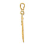 14k Small Brushed Diamond-cut Number 24 Charm - Image 2