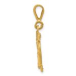 14k Small Brushed Diamond-cut Number 32 Charm - Image 2