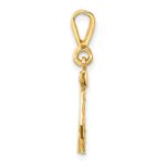 14k Small Brushed Diamond-cut Number 42 Charm - Image 2