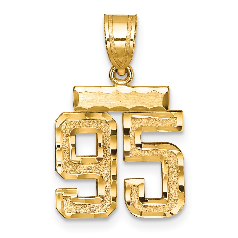SN95.jpg 14k Small Brushed Diamond-cut Number 95 Charm - Image 1