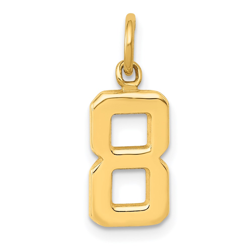 SP08.jpg 14k Small Polished Number 8 Charm - Image 1
