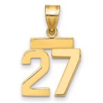 10k Small Polished Number 27 Charm