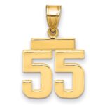 10k Small Polished Number 55 Charm