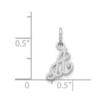 14KW White Gold Casted Script Letter A Initial Charm - Image 3