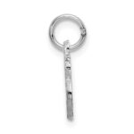 14KW White Gold Casted Script Letter B Initial Charm - Image 3