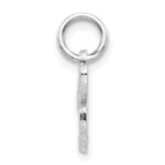 14KW White Gold Casted Script Letter H Initial Charm - Image 2
