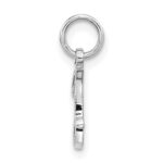 14KW White Gold Casted Script Letter I Initial Charm - Image 2
