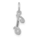 14KW White Gold Casted Script Letter I Initial Charm - Image 3