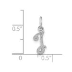 14KW White Gold Casted Script Letter I Initial Charm - Image 4