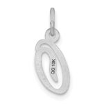 14KW White Gold Casted Script Letter O Initial Charm - Image 3