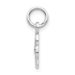 14KW White Gold Casted Script Letter R Initial Charm - Image 2