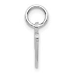 14KW White Gold Casted Script Letter V Initial Charm - Image 2