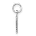14KW White Gold Casted Script Letter W Initial Charm - Image 2