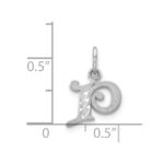 14KW Diamond-cut Letter P Initial Charm - Image 3