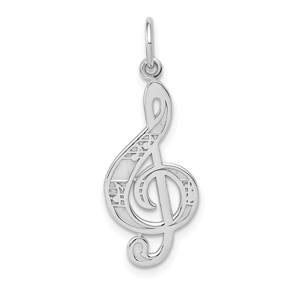 WCH72.jpg 14K White Gold Treble Clef Charm - Image 1