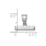 14kw Large Brushed Diamond Cut Number Top Charm - Image 3