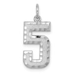 14kw Large Brushed Diamond-cut  Number 5 Charm