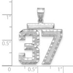 14kw Large Brushed Diamond-cut Number 37 Charm - Image 2