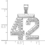 14kw Large Brushed Diamond-cut Number 42 Charm - Image 2
