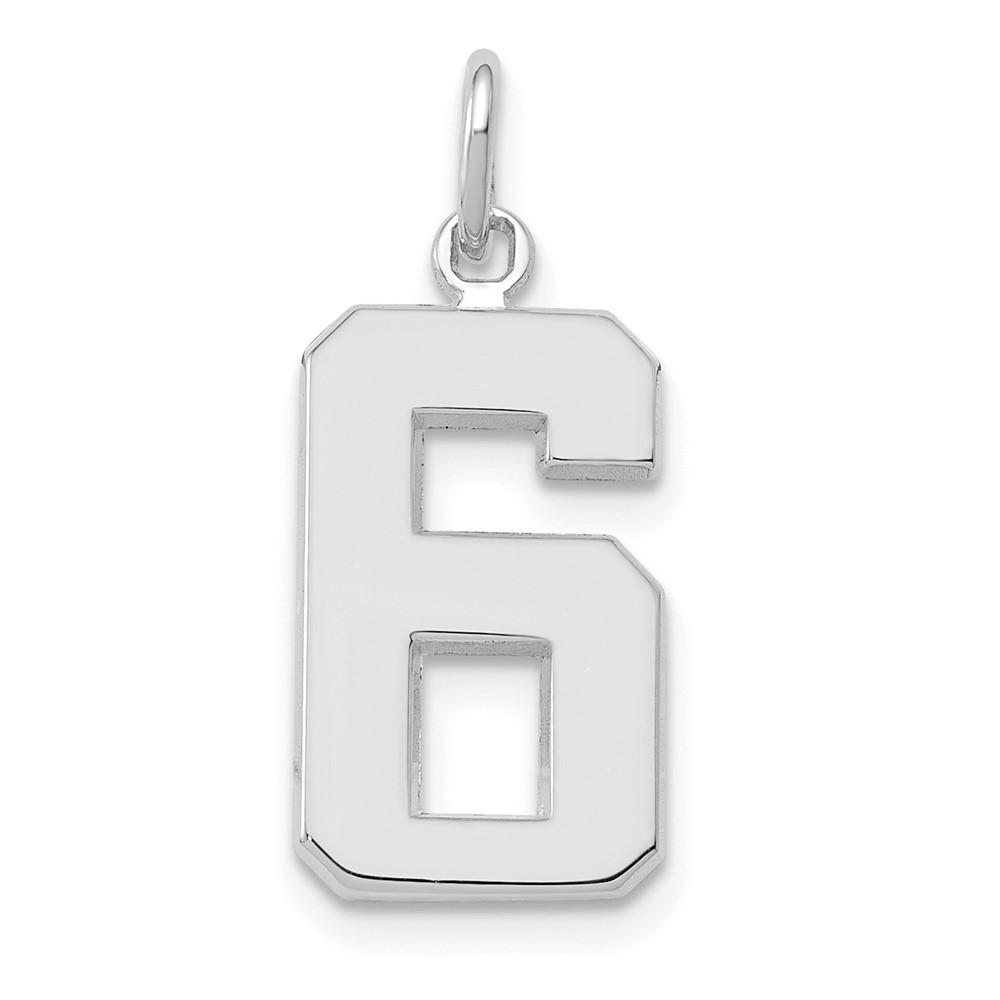 WMP06.jpg 14kw Medium Polished Number 6 Charm - Image 1