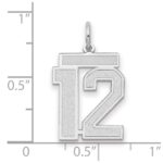 14kw Medium Satin Number 12 Charm - Image 2