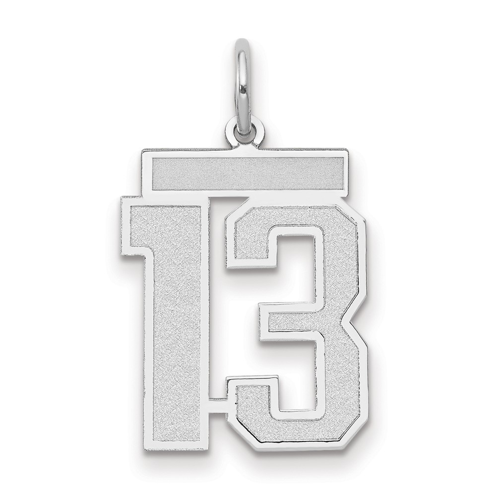 WSM13.jpg 14kw Medium Satin Number 13 Charm - Image 1