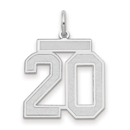 14kw Medium Satin Number 20 Charm